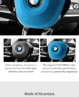 Top Suede For BMW 5er l5 G60 (2023-) X3 G45 (2025-) Steering Wheel Panel Cover Boot Car Premium Interior Accessories Style B