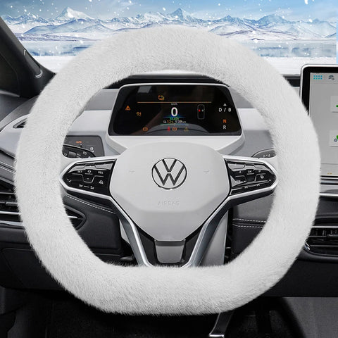 Warm Plush Steering Wheel Cover for Volkswagen Models Car Interior Accessory Hocasen