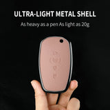 Aluminum Alloy Goatskin Car Key Case Cover For Lincoln Continental MKC MKZ MKX 2017 2018 2019 Navigator Nautilus keychain Key