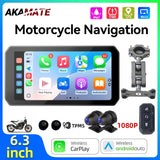 6.3 Inch Waterproof Motorcycle GPS with CarPlay Auto Android Head Unit AKAMATE