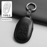 Car Remote Key Case Cover Fob for Geely Star Wish EX2 Car Key Case PU Cover Protecter with Key Chain