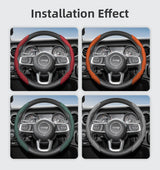 Jeep Breathable Wavy Leather Steering Wheel Cover