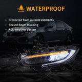 LED Headlights w/DRL & Sequential Signal for Civic 16-21