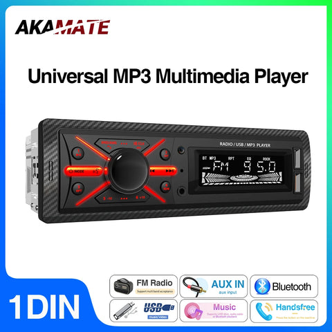 1 Din Bluetooth Car Multimedia MP3 Player Radio Universal Android Head Unit AKAMATE