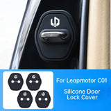 For Leapmotor B10 B01 C10 C01 C11 C16 T03 Car Silicone Door Lock Cover Anti Vibration Buffer Pad PROTECTIVE ACCESSORIES