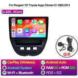 9-inch Android 13 Head Unit for Peugeot 107 Aygo C1