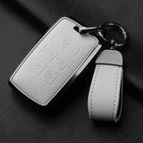 Metal and Leather Car Key Case Cover for Jaguar I-PACE Keychain Accessories