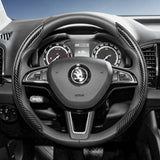 Carbon Fiber Texture Steering Wheel Cover for Skoda