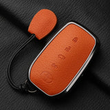Metal And Goatskin Car Key Case Cover For Toyota Sequoia Cross Fortuner Prius Venza Alphard Vellfire Sienna Tundra Mirai Yaris