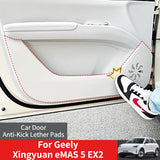 For Geely Xingyuan eMAS 5 EX2 24-26 Car Door Anti-Kick Lether Pads Front Rear Door Scratch-resistant Sticker Car Accessories