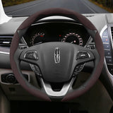Suede Segmented Steering Wheel Cover for Lincoln MKZ