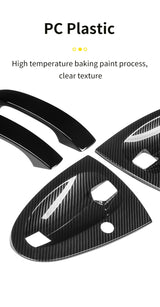 Carbon Fiber Door Handle Cover Smart 451 Fortwo Car Interior Accessory GMUNI