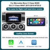 12.3 Inch Wireless CarPlay Screen for Mercedes-Benz C Class 2015