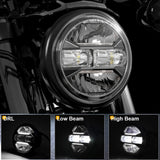 Motorcycle Round 5.75Inch LED Headlight For Harley Honda Shadow VT 600 700 750 1100 VTX 1300 White Drl Hi/Low 5-3/4 Headlamp