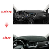 Dashboard Cover Sunshade Protector for Hyundai Accent 2017-2021 Dashboard Mat CATUSIKI