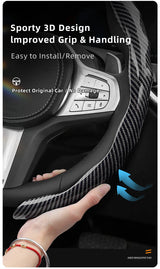 Steering Wheel Cover Carbon Fiber for Universal Car Interior Accessory Hocasen