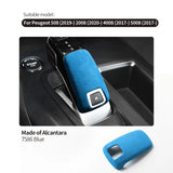 For Peugeot 508 2008 4008 5008 Gear Shift Knob Boot Cover Trim Stickers Car Premium Interior Tuning Accessory Made of Alcantara