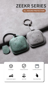 Leather Car Key Case For ZEEKR 001 009 7X - Sheep Suede Protector & Holder Car Interior Accessory, LED Ambient Light NONE