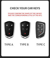 Suede Car Key Case Cover For Cadillac Car Accessory OEM
