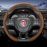 Suede Steering Wheel Cover Sports Design for Fiat 500