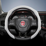 Premium Suede Steering Wheel Cover for Fiat Models Car Interior Accessory Hocasen White