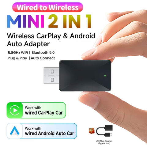 2-in-1 Wireless CarPlay and Android Auto Adapter Dongle CarPlay Adapter LEXXSON