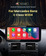 12.3-Inch Wireless CarPlay Android 15 Screen for Mercedes C Android Head Unit RSNAVI