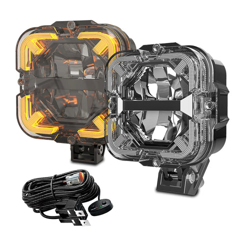 Super Amber Drl Led Work Light Bar for Car Jeep Wrangler 12v Led Spotlight Auxiliary lights For Lada Niva Offroad Truck SUV A