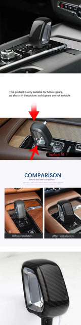 Carbon Fiber Gear Shift Cover for Volvo Models Car Interior Accessory LINGLUYANG