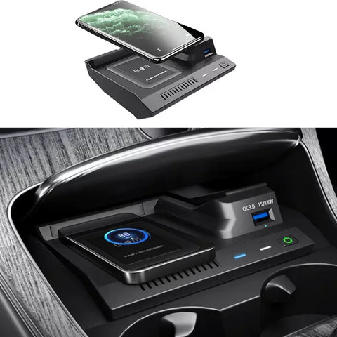 Wireless Charging Panel for Mercedes C-Class 2015-2022 Car Interior Accessory LINGLUYANG