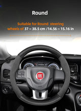 Suede Carbon Fiber Wheel Cover for Fiat Car Interior Accessory Hocasen