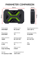 1080P Dual Channel Motorcycle Dashcam with Night Vision