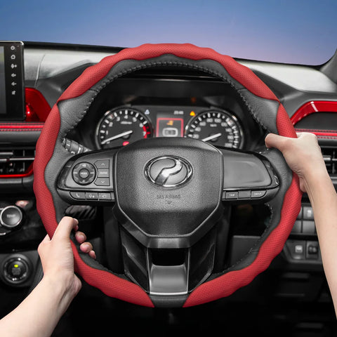 Breathable Wavy Steering Cover for Perodua Myvi Axia Car Interior Accessory Hocasen