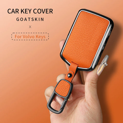 Metal and Leather Car Key Case Cover for Volvo XC40 XC60 S90 XC90 V90 2017 2018 Accessories Car Accessory NONE