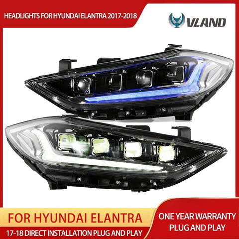 LED Headlights for Hyundai Elantra 2017-2018 Headlight Assembly Vland