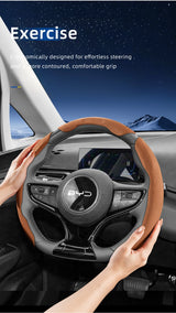BYD Snap-On Sports Suede Steering Wheel Cover Interior