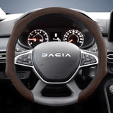 Premium Suede Snap-On Steering Wheel Cover for Dacia