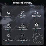 Waterproof Helmet Bluetooth Headset for Motorcycle Riding Car Speaker AKAMATE