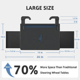 Carbon Fiber Design Auto Steering Wheel Tray Multipurpose Adjustable Car Table with Drawer and Anti-Slip Protective Adhesive