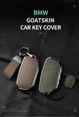 Aluminum Alloy Goatskin Car Key Case Cover for BMW G38 G12 F49 i20 G07 G08 1 5 7 Series x1 x5 x7 ix XM i7 M760 Keychain Car K