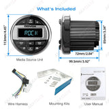 Marine Radio Bluetooth MP3 Waterproof for UTV ATV Boat
