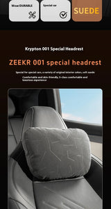 ZEEKR 001 Zeekr001 Car Headrest Waist Cushion Dupont Biological Fleece Suede Car Interior Accessory OEM