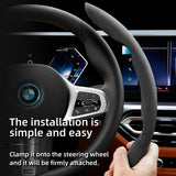 Segmented Suede Steering Wheel Cover for BMW Car Interior Accessory Hocasen