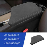 Armrest Box Cover Suede Leather Pad for Volvo XC60 Car Interior Accessory LINGLUYANG xc90s90v90