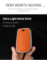 Metal and Leather Car Key Case Cover for VW Volkswagen Passat B8 CC Arteon Magotan GTE Skoda Fabia Superb A7 Kodiaq