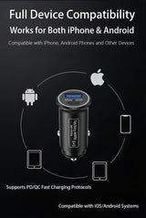 Car Charger 30W GPS with Anti-Loss Locator Car Interior Accessory AKAMATE
