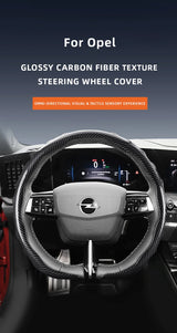Opel Wave Steering Wheel Cover Carbon Fiber Texture Car Interior Accessory Hocasen