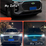 For Chery Tiggo 9 2025 2026 Car Headlight Scan Starting Light Strip LED Daytime Running Light Flexible Decorative Hood Lights