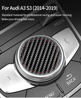 For Audi A3 S3 (2014-2019) Sport Car Multimedia Button Knob Cover Trim Sticker Anti Scratch Car Interior Accessory OEM