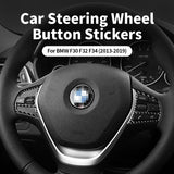 For BMW F30 F32 F34 (2013-2019) Car Steering Wheel Button Panel Trim Sticker Anti Scratch Carbon Fiber Interior Tuning Access